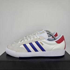 New Adidas Nora White Blue Scarlet Men's Suede Shoes Size 10.5